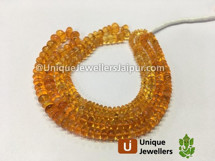Fire Opal Plain Roundelle Beads